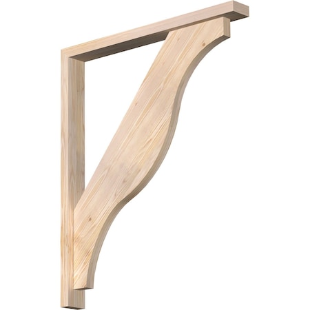 Ekena Millwork Funston Block Smooth Bracket w/ Offset Brace, Douglas Fir, 3 1/2"W x 32"D x 38"H BKT0402X32X38FST05SDF